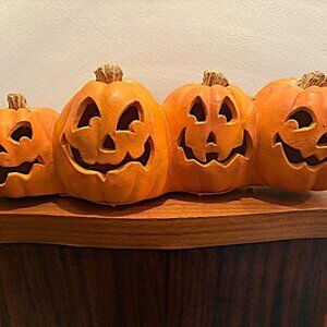 Vintage 1995 Trendsetter 4 horizontal foam pumpkin light corded decoration